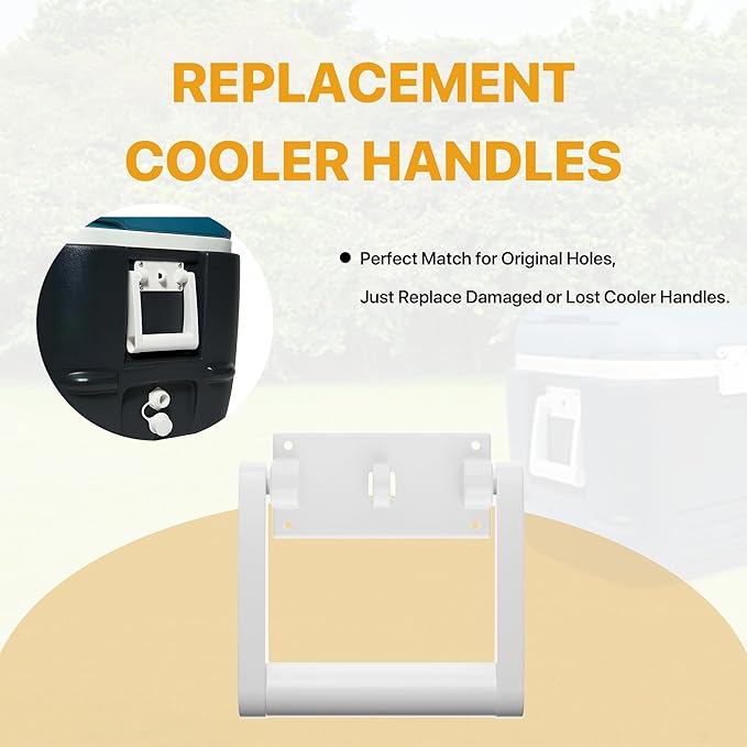 LBB-Parts White Plastic Replacement Cooler Handles,Compatible with Igloo 90-100 Quart Cooler Handle,Cooler Replacement Handles kit