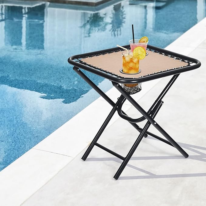 S AFSTAR Zero Gravity Chairs Set of 2, 3 PCS Folding Zero Gravity Lawn Chair Set with Side Table Cup Holders & Adjustable Headrest, Reclining Patio Chairs, Zero Gravity Lounger for Patio Poolside