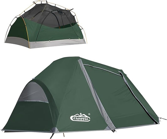 1-2 Person Backpacking Tent, Waterproof Windproof Two Person Tents for Camping & Hiking Double Doors Easy Setup UPF 50+ with 1 Vestibule