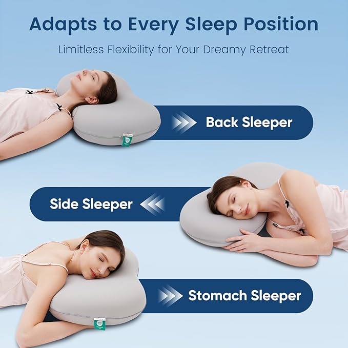 Elegear Deep Sleep Cooling Neck Pillow, Cervical Side Sleeper Pillow for Pain Relief with Zero-Pressure Tech & Built-in Springs Design, Ergonomic Contour Memory Foam Pillows for Back&Side Sleepers - L