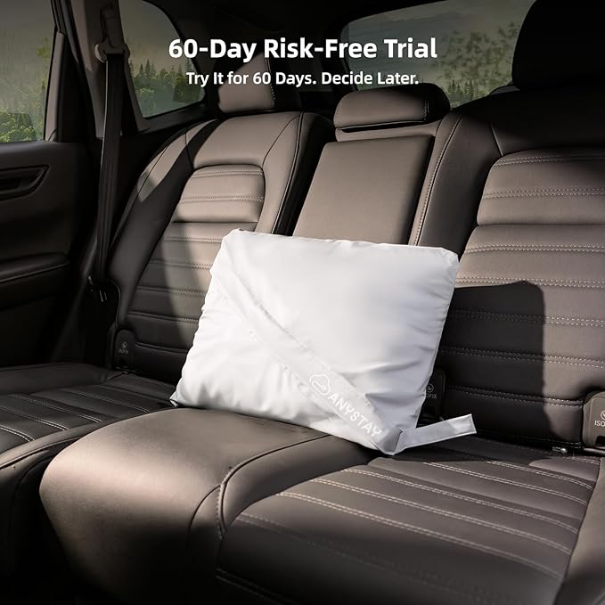 Car Back Seat Air Mattress - Universal Fit SUV/Sedan, Inflatable Camping Mattress with Built-in Pump & Air Support Column, Portable True Flat Gap-Filling Car Bed for Sleeping Roadtrip Travel