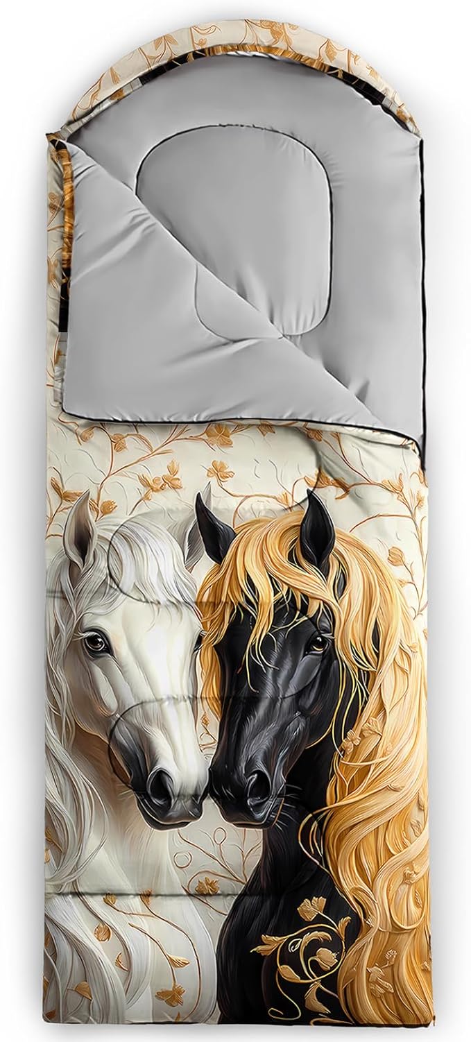 AILONEN Girls Pink Camping Sleeping Bags,Lightweight & Waterproof,3 Season Warm & Cool Weather,Cute Bow Duck Print Sleeping Bags for Kids,Girls,Adults Travelling,Outdoors