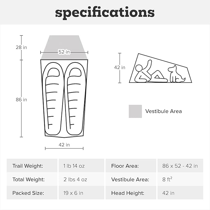 Big Agnes Fly Creek UL - Backpacking Tent for Camping, 3 Season, Ultralight, Waterproof