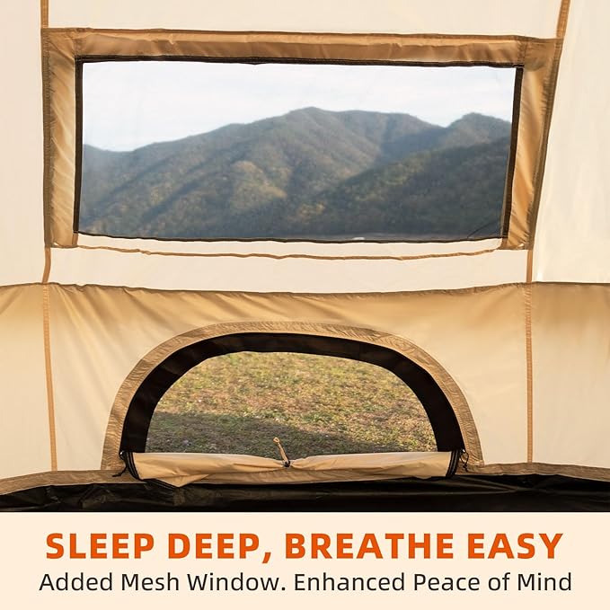 Oxford Bell Yurt Tent with Stove Jack, Easy-to-Maintain Yurts for All Year Living, 4 Season Yurt Tents for Camping, Family Glamping Tent for 2-6 People