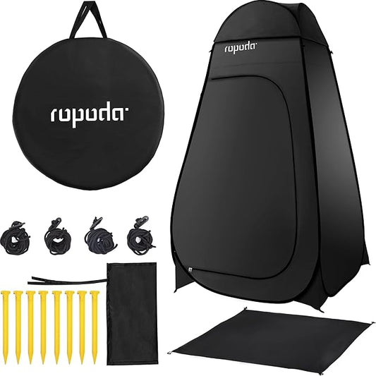 ROPODA Pop Up Tent 83inches x 48inches x 48inches, Upgrade Privacy Tent, Porta-Potty Tent Includes 1 Removable Bottom, 8 Stakes, 1 Removable Rain Cover, 1 Carrying Bag