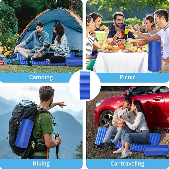 Ultralight Sleeping Pad for Camping, Sleeping Pad R Value 7.7, 3.6 Inch Extra Thick Inflatable Sleeping Mat for Car Camping, Tent, and Backpacking Trips