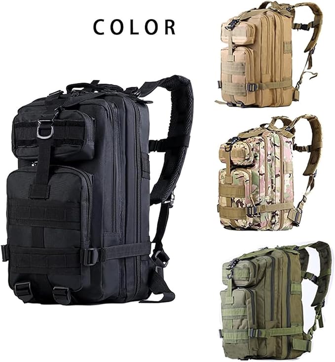 Lawaia Small Tactical Backpack Military Survival Molle Army Go Bag Hunting Gym Rucking Hiking Camping Motorcycle Rucksack With Weights for Men and Women 30L (Green)