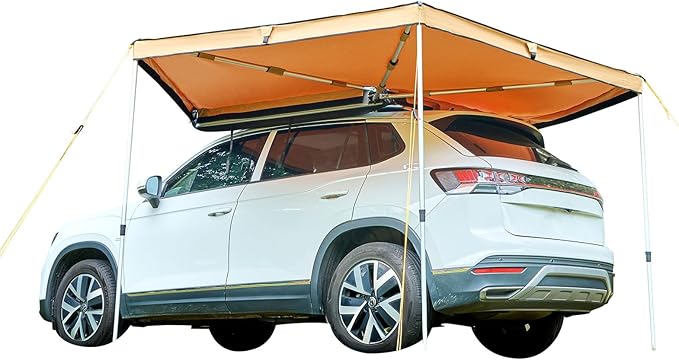 VEVOR 270 Degree Awning, 52 sq.ft Driver Side Vehicle Awning, Waterproof UV50+ Car Side Awnings with Carry Bag, All-Weather Free-Standing Overland Awnings Car Shelter for SUV Van Truck Camping