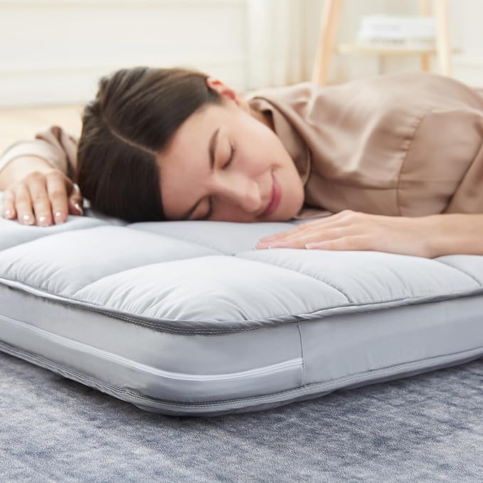 4Inch Cot Mattress Topper,Gel Infused Memory Foam,Machine Washable Thickened Pillow Top Cover,Roll Up Floors Mat,Portable Folding Sleep Pad,Small Single (72 X 24“)
