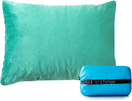 Small Shredded Gel Memory Foam Pillow,Adjustable for Contoured Support -Portable Ideal for Backpacking, Camping, Travel, Car, Airplane,Office Nap
