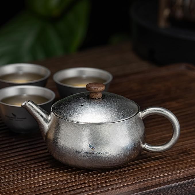 Boundless Voyage Titanium Camping Cooking Teapot Fast Heating Ultralight Kettle for Boiling Water, Tea, Coffee Ti3106D