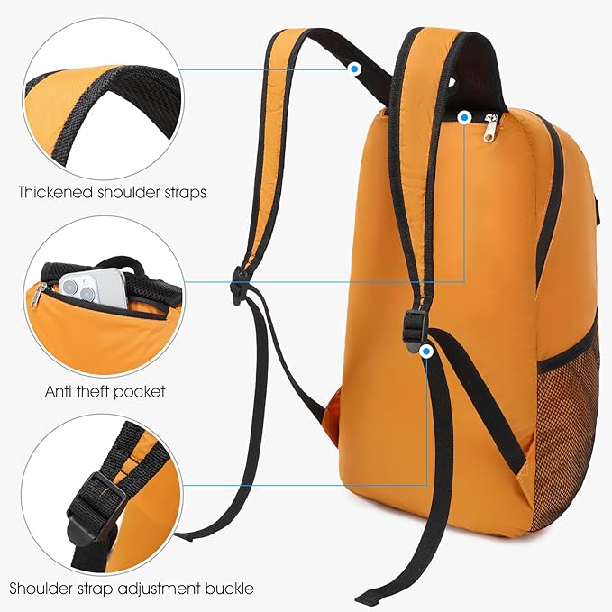 15L Lightweight Hiking Backpack Small,Waterproof Hiking Daypack,Foldable Backpack for Travel,Ultralight Daypack
