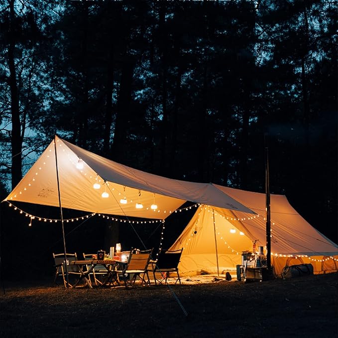 GeRRiT Canvas Wall Tent-w/Stove Jack 4-Season Yurt Tents for Camping Waterproof foFamily Camping Outdoor Hunting Beautiful Scenery