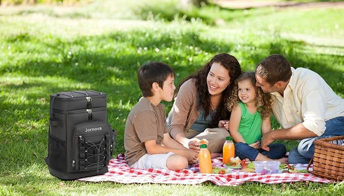 Insulated Cooler Backpack, 40L Leakproof Backpack with Double Compartments for Men & Women, Large Lunch Cooler for Camping, Beach, Travel, Picnic, Up to 48 Cans