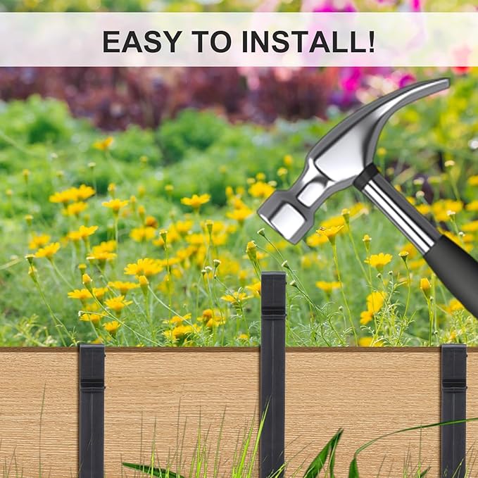 50 Pack Inflatables Stakes 10 inch Heavy Duty Black Plastic Stakes Tent Stakes Anchoring Spikes for Edging Terrace Board and Christmas Inflatables Garden Decorations Nails