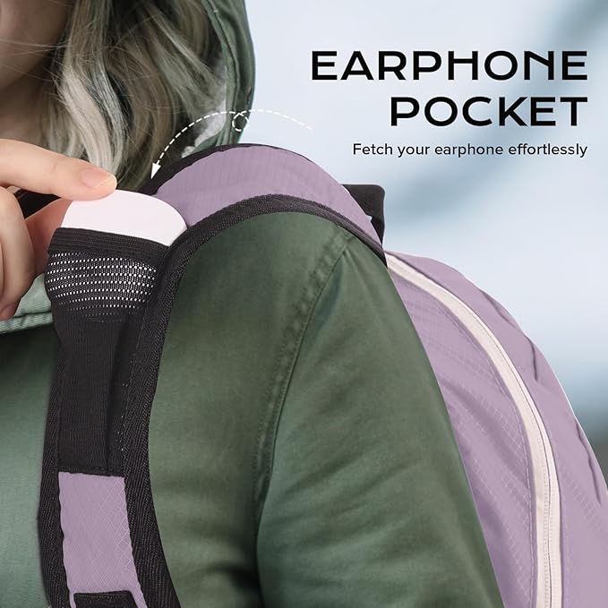 15L Water-resistant Hiking Daypack for Women, Small Backpack Travel Outdoor, Lightweight Day Pack with Tool Loops