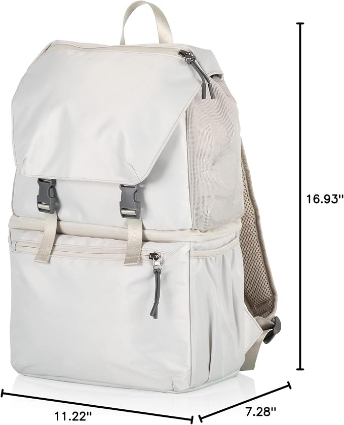 PICNIC TIME Tarana Backpack Cooler, Insulated Leakproof Backpack Made With Recycled Bottles, Portable Ice Chest For Beach, Hiking, Camping, Picnic, Lunch, Travel, Outdoor Adventures (Halo Gray)