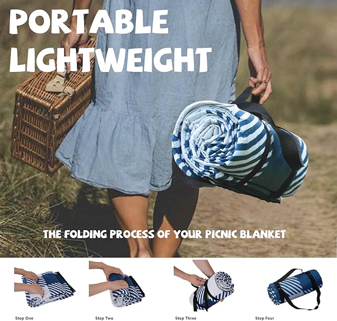 Extra Large Picnic Blankets Portable 80x80 Oversized Waterproof Sandproof Outdoor Boho Beach Blanket Camping Grass Mat Big Xl Sand Free Car Items Summer Essential Hiking Must Have Backpacking Supplies