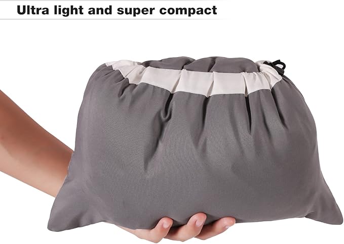 REDCAMP Camping Pillow for Sleeping Lightweight and Compressible, Small Pillow for Travel Backpacking Hammock, Peach Skin Grey