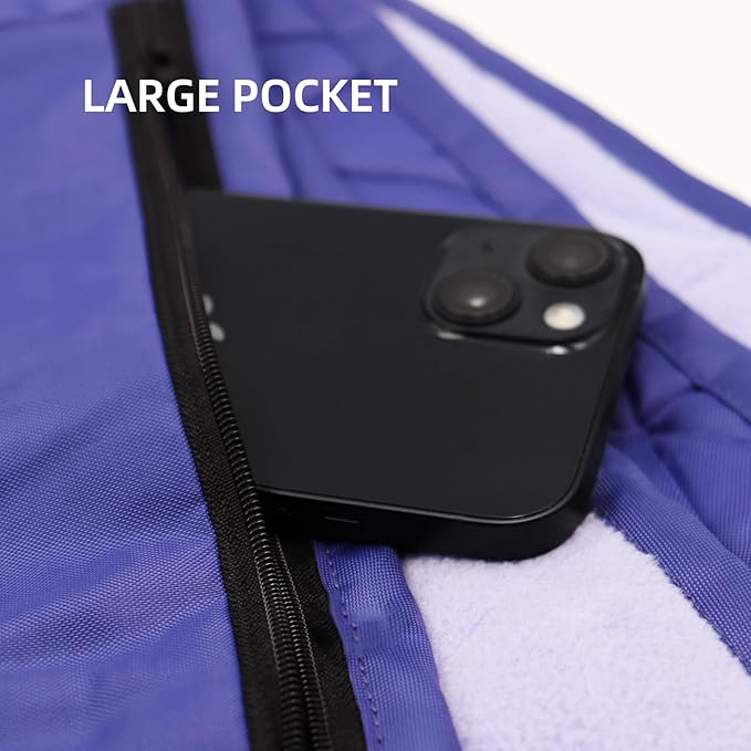 Outdoor Waterproof Blanket, Foldable Fleece Stadium Blanket for Outdoor Sports Event, Camping, Car, Pet, Picnics - Windproof, Wearable, Machine Washable 80" x 58" (Purple,Hooded)