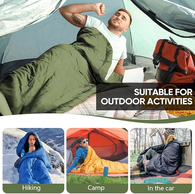 OBTANIM Sleeping Bags Portable Waterproof Camping Sleeping Bag for Adults Kids 4 Seasons Cold Weather or Warm Backpacking Hiking Mountaineering Indoor Outdoor Use