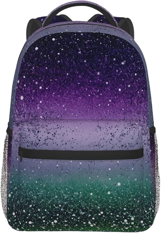 Daypack Bookbag Multipurpose Anti-Theft Big Capacity Carry On Bag, Sparkling Mermaid Scales Travel Hiking Camping Rucksack With Padded Straps
