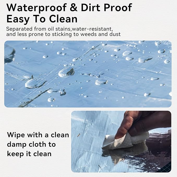 HIKEMAN Tent Footprint Waterproof Camping Tarp Strong and Durable Aluminum Tent Floor Ground Sheet Mat Tent Footprint Mat for Hiking, Camping, Backpacking, Hammock, Picnic (125 * 200cm)