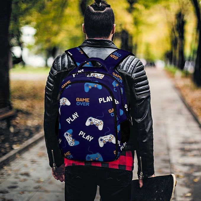 Large Capacity Travel Backpack Play Video Game Weapon Games, Carry On Anti Theft Laptop Backpack with Multi Compartments for Business Weekender Hiking