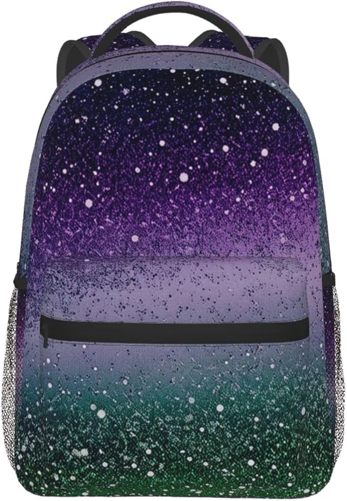 Rucksack Anti-Theft Multipurpose Large Capacity Carry On Bag, Sparkling Mermaid Scales Travel Hiking Bag Day Pack With Side Pockets