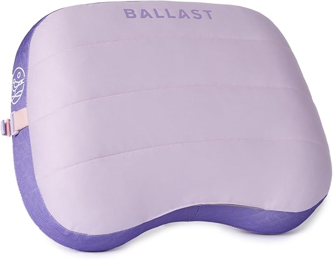 Ballast Beach Pillow – Comfy, Durable & Compact, Stays Put on Windy Beaches with Patented Sand Pouch, Inflatable Pillow for Beaches, Pools, Camping, Festivals and Travel (Starlight Purple)