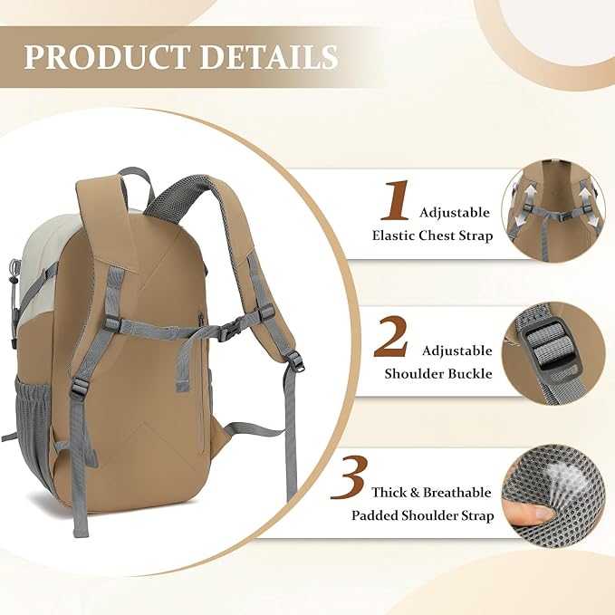 Hiking Backpack for Men Women, 25L Lightweight Travel Backpack Camping Daypack for Outdoors