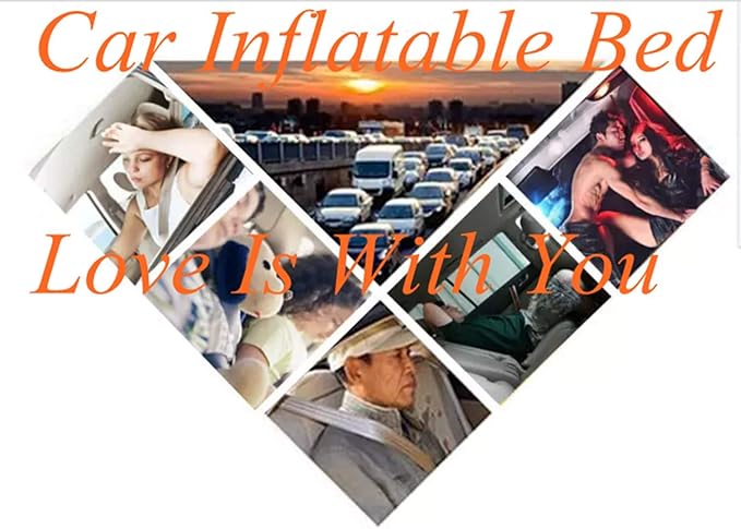 Inflatable Car Air Mattress Back Seat Bed with Air Pump,Thickened Portable Car Travel Sleeping Camping Air Mattress Blow Up Bed for Car Universal SUV
