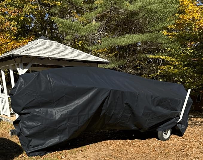 24x24FT Tarps Heavy Duty Waterproof,16 Mil Black Heavy Duty Tarps with Grommets Reinforced Edges,UV Resistant,Tear&Fade Resistant,Large Covers for Camping Patio Roof Boat Outdoors