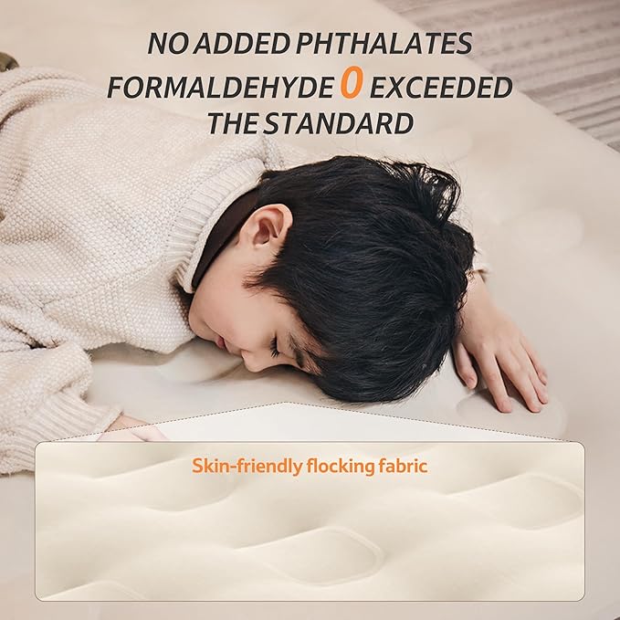 Naturehike Compact King Size Air Mattress with Electric Built-in Pump, 79 * 71in Extra Wide 2-min Quick Inflatable Mattresses for Home, Camping, Guests, Travel, Morning View Series