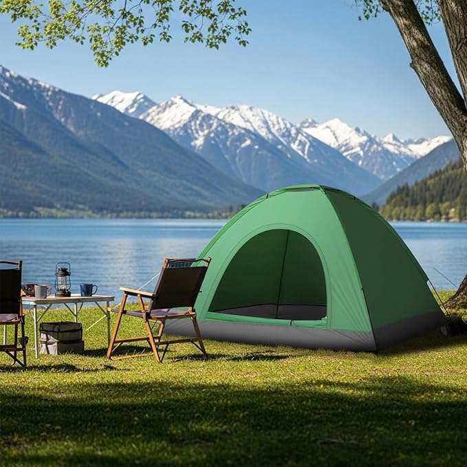 Outvita Camping Dome Tent, 1-4 Person Waterproof Windproof Easy Setup Spacious Family Tents with Carry Bag & Rain Fly for Hiking Backpacking Traveling Glamping Beach
