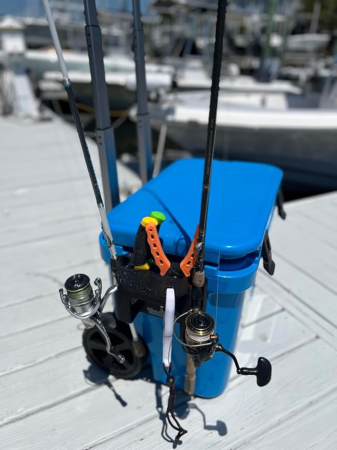 Tideline3D Fishing Rod Holder Compatible with YETI Roadie Wheeled Coolers