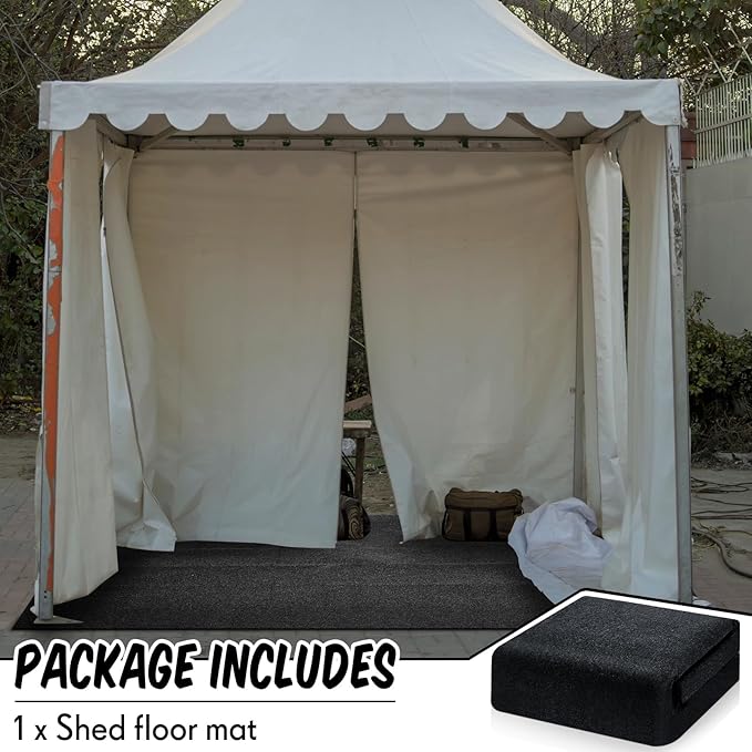 10x10 ft Outdoor Storage Shed Floor Mat Waterproof, Non Slip & Washable Camping Tent Carpet for Outdoor Camping, Lawn Supplies (Storage Shed Not Included)