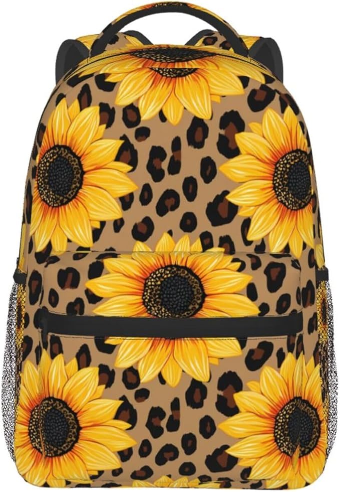 Rucksacks Lightweight Multipurpose Anti-Theft 90S Sunflower Leopard Shoulder Bag Large Capacity Business Computer Bag With Smooth Zippers