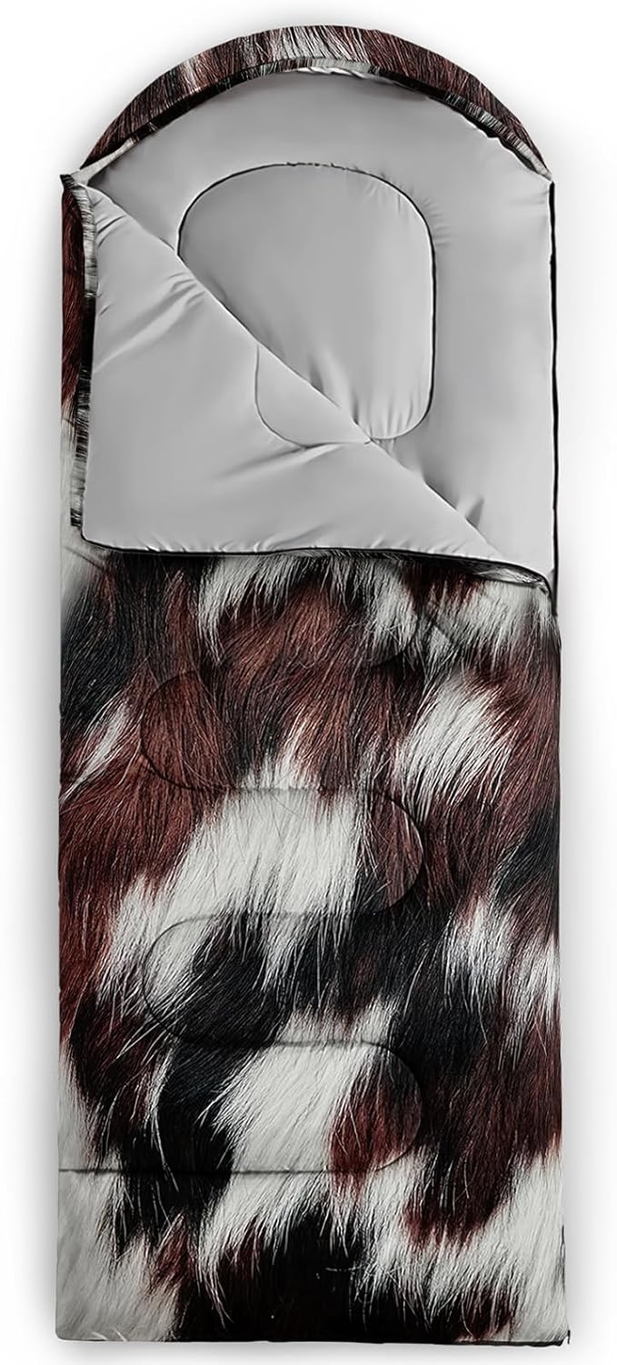 Sleeping Bags for Adults and Kids,3D Printing Camping Sleeping Bag for Girls Boys Lightweight Waterproof Cold/Warm 3-Season,Outdoor Travel with Compression Bags