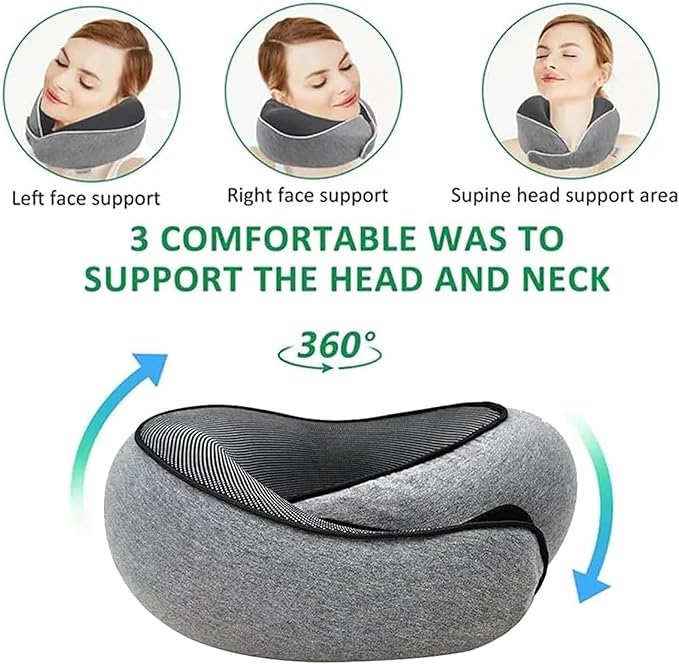 Travel Pillow,Travel Neck Pillow,Travel Pillows for Airplanes,Memory Foam Travel Pillow Neck Pillow for Traveling Suitable for Airplanes,Offices and Cars(Pink+Accessories)