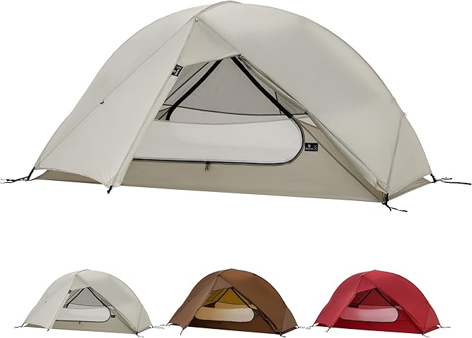 Thous Winds Camping Tent, 1 Person Lightweight Tent for Backpacking, Ultralight Easy Setup Waterproof Camping Tent, for Outdoor Trekking Mountaineering