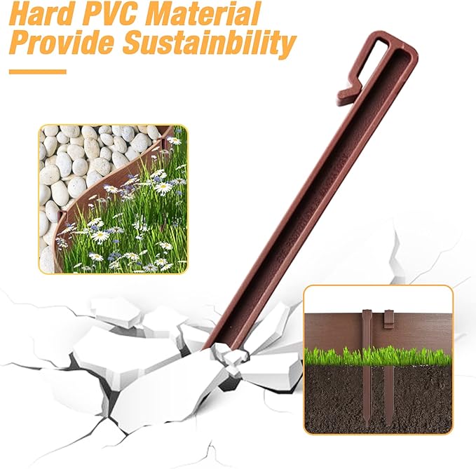 20-Pack-10 Inch Plastic Edging Nails,Side-Insert Nylon Landscape Anchoring Spikes,Landscape Stake for Paver Edging, Weed Barrier& More