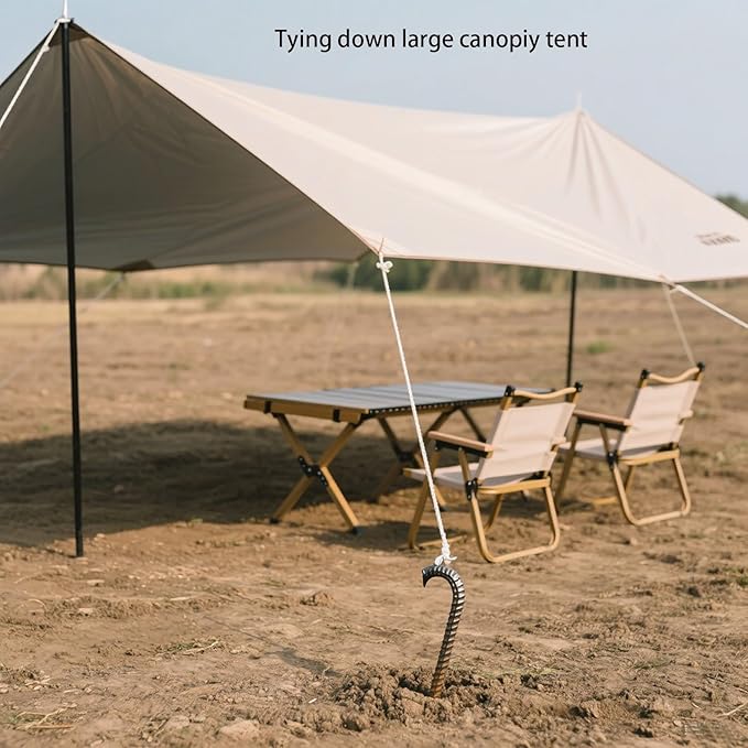 12-Inch Heavy Duty Ground Stakes, Metal J-Shape Anchors, 5/16-Inch Diameter, 4-Pack, Black (J-Shape-Black, J-12 * 5/16"-10PACK)