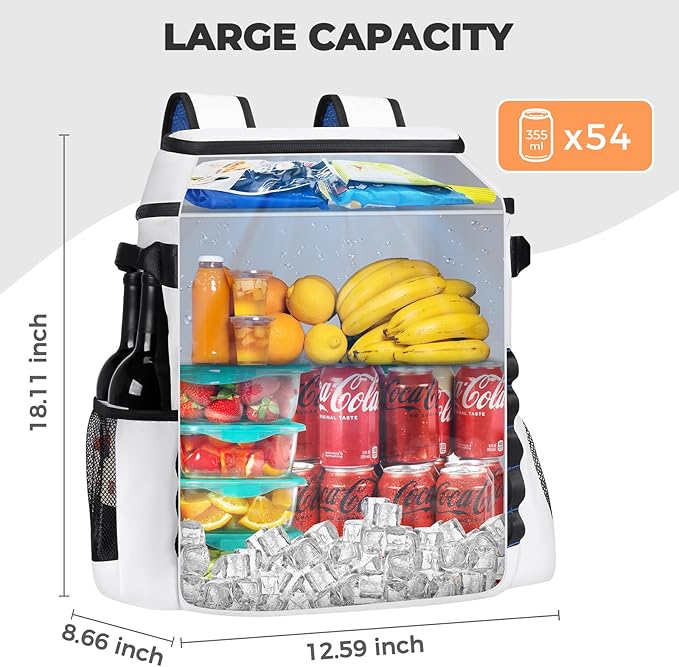 Heytrip Backpack Cooler 36/54 Cans, Insulated Portable Large Leakproof Waterproof Cooler Bag, 20 Hours Cold Retention for Lunch Camping Travel Beach Picnic