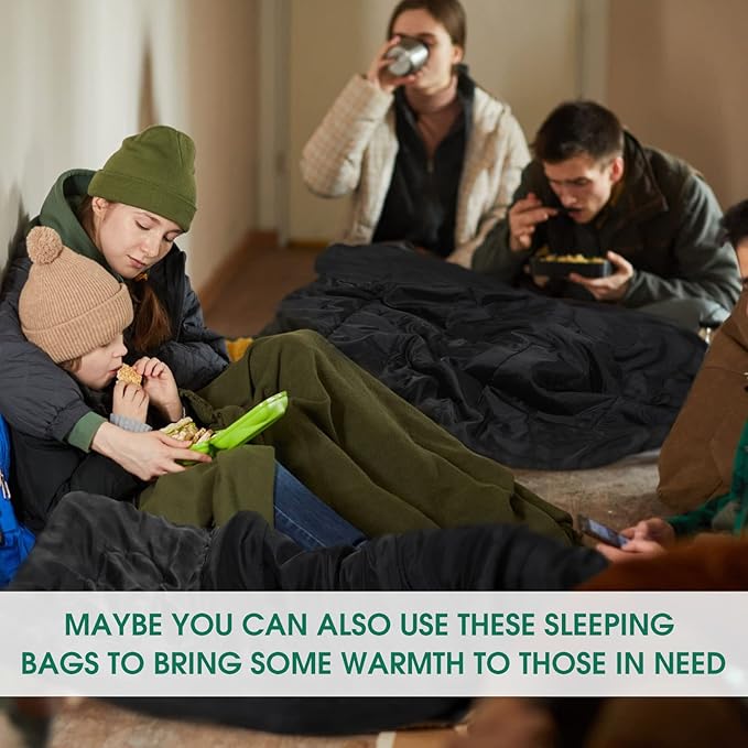 Tudomro 16 Pack Winter Camping Sleeping Bags Bulk Adults 4 Season Warm Cold Weather Lightweight Waterproof Compact Backpacking Sleeping Bag for Travel Hiking