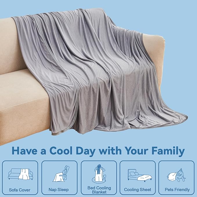 Ailemei Direct Cooling Blanket Twin Size for Couch, Double-Sided Summer Cooling Blankets for Hot Sleepers, Lightweight Ice Cool Blanket to Relieve HotFlashes, Breathable Bed Cold Blankets for Sleeping