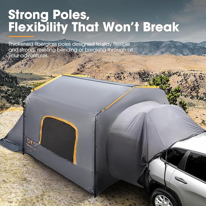 SanHima SUV Tent for Family Camping - Waterproof & Windproof SUV Tailgate Tent with Storage Bag for Van Jeep CUV Model Y, Up to 6-8 Person