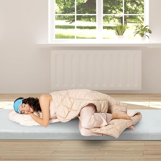 2.5" Thick Memory Foam Camping Mattress Sleeping Pad,Portable Roll Up Floor Sleeping Mat,Camp Cot Mattress Pad,Lightweight Outdoor Tent Mattress,with Carry Bag,for Travel, Hiking