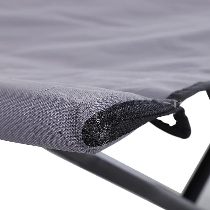 Outsunny 2 Person Folding Camping Cot for Adults, 50" Extra Wide Outdoor Portable Sleeping Cot with Carry Bag, Elevated Camping Bed, Beach Hiking, Grey