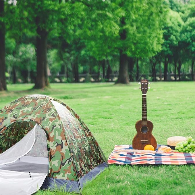 VINGLI 3-4 Person Camping Dome Tent Camouflage Outdoor Waterproof Easy Assembly, Durable Fabric Full Coverage Rain …
